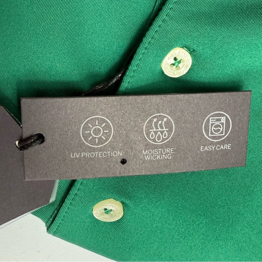 NEW Masters Tech Mens Large Polo Golf Shirt Green Evergreen UV Protection - Picture 7 of 7